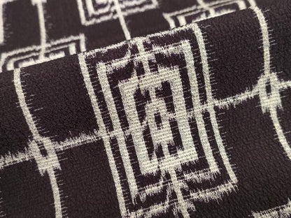 平和屋着物●本塩沢　変わり格子　正絹　逸品　DABG2633ud