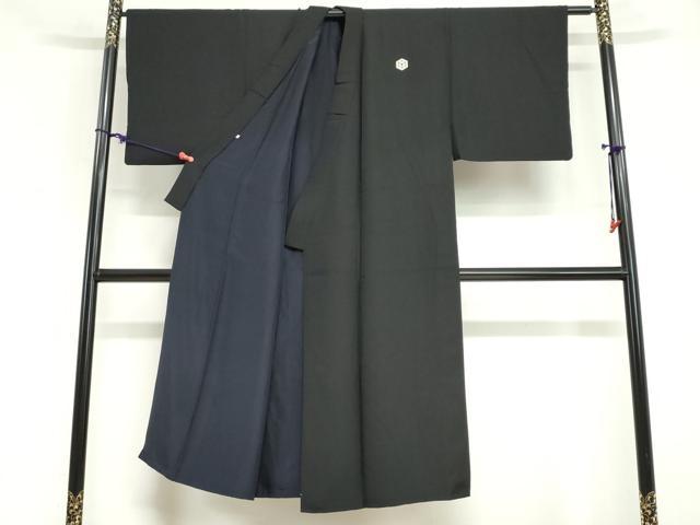 平和屋着物●男性　黒紋付　大丸扱い　正絹　逸品　DABG2643ud