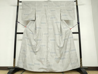 平和屋着物●本場大島紬　白大島　7マルキ　幾何学文様　正絹　逸品　DABG2647ud