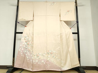 平和屋着物●訪問着　枝花文　暈し染め　金彩　正絹　逸品　DABG2661ud