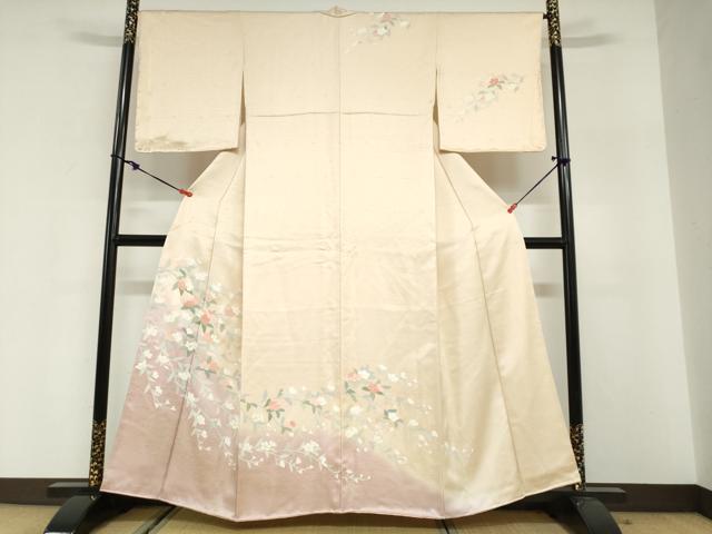 平和屋着物●訪問着　枝花文　暈し染め　金彩　正絹　逸品　DABG2661ud