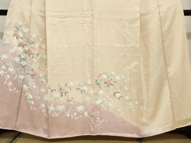 平和屋着物●訪問着　枝花文　暈し染め　金彩　正絹　逸品　DABG2661ud