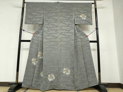 平和屋着物●中国三大刺繍　相良刺繍　訪問着　草花丸文　金彩　正絹　逸品　DABG2663ud