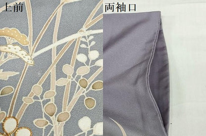 平和屋着物●訪問着　駒刺繍　秋草文　暈し染め　正絹　逸品　DABG2664ud