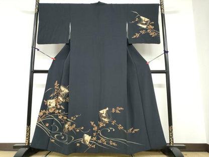平和屋着物●訪問着　破れ色紙花鳥文　金銀彩　やまと誂製　正絹　逸品　DABG2665ud