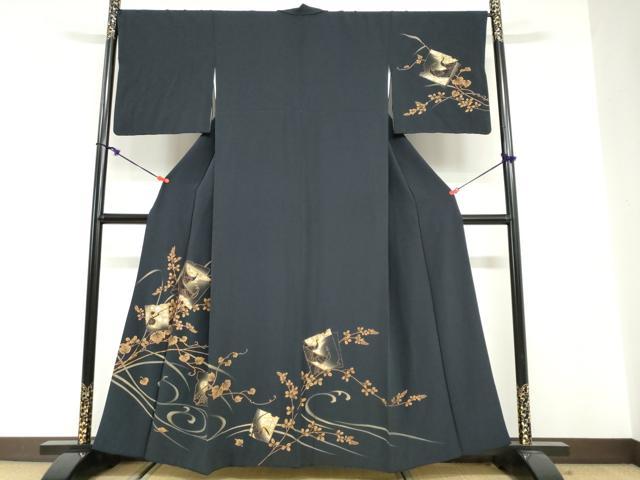 平和屋着物●訪問着　破れ色紙花鳥文　金銀彩　やまと誂製　正絹　逸品　DABG2665ud