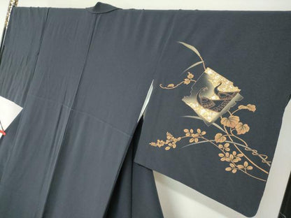 平和屋着物●訪問着　破れ色紙花鳥文　金銀彩　やまと誂製　正絹　逸品　DABG2665ud