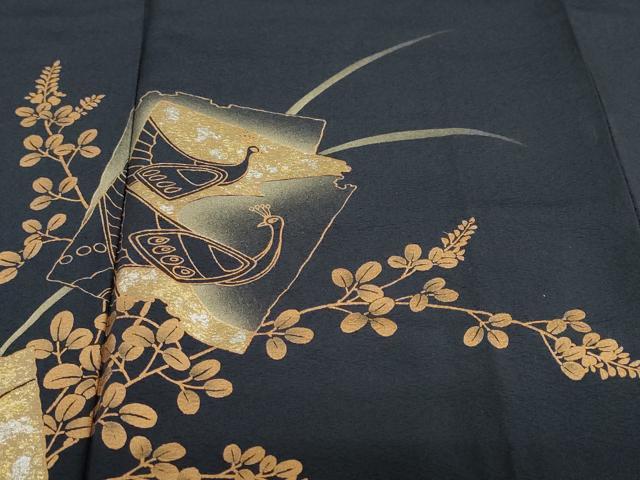 平和屋着物●訪問着　破れ色紙花鳥文　金銀彩　やまと誂製　正絹　逸品　DABG2665ud