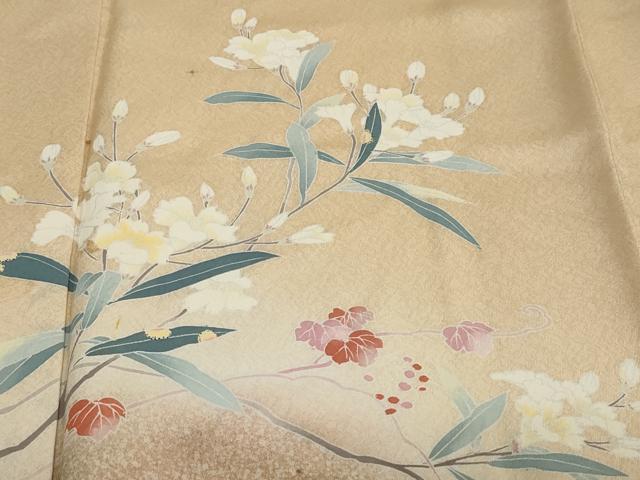 平和屋着物●訪問着　作家物　箔散らし　枝花文　暈し染め　正絹　逸品　DABG2667ud