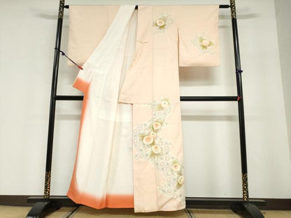 平和屋着物●鎌倉友禅　坂井教人　日本工芸会正会員　訪問着　駒刺繍　吉祥草花文　正絹　逸品　DABG2668ud