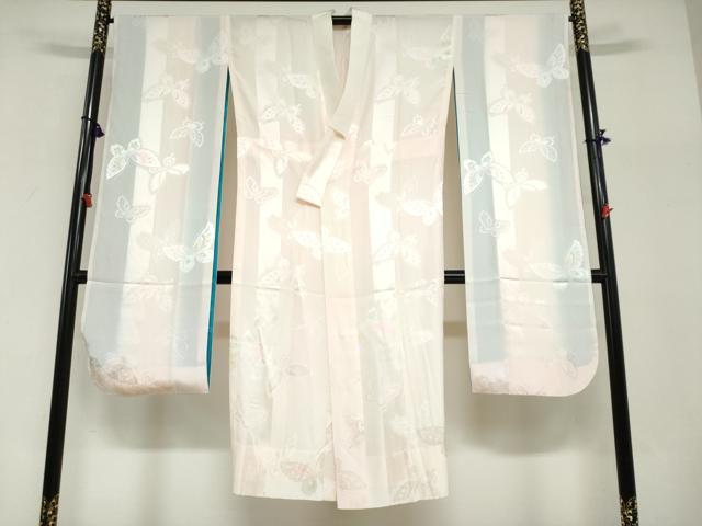 平和屋着物●振袖用長襦袢　無双仕立て　舞蝶地紋　暈し染め　正絹　逸品　DABG2670ud