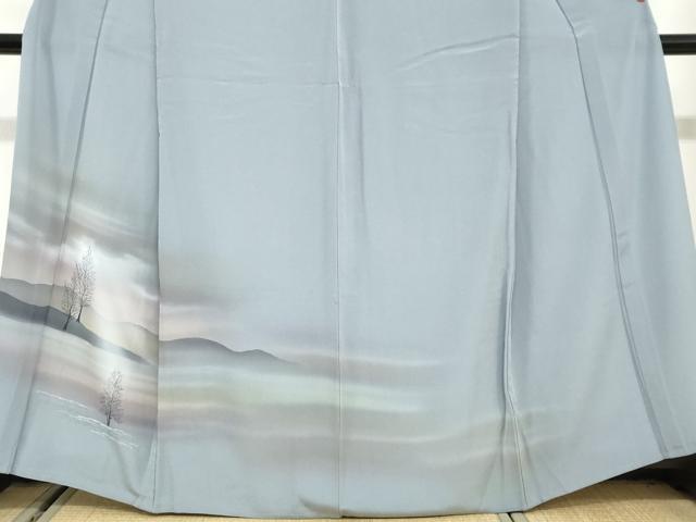 平和屋着物▽訪問着　単衣　樹林文　暈し染め　さが美扱い　正絹　逸品　未使用　DABG2680ud
