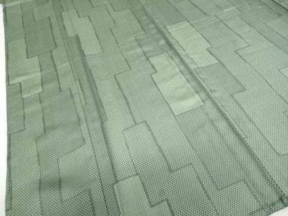 平和屋着物▽上質な紬 　単衣　 変わり格子文　正絹　逸品　未使用　DABG2685ud