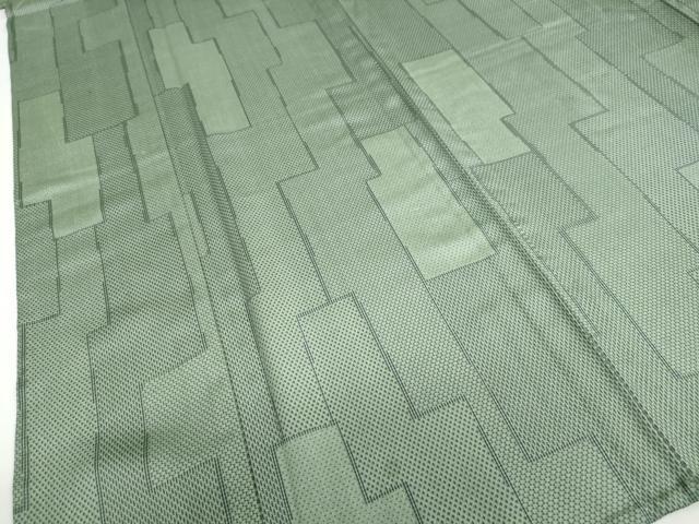 平和屋着物▽上質な紬 　単衣　 変わり格子文　正絹　逸品　未使用　DABG2685ud