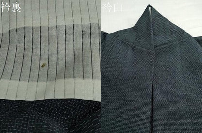 平和屋着物▽本塩沢　やまだ織　単衣　110亀甲　吉祥柄　証紙付き　正絹　逸品　DABG2693ud