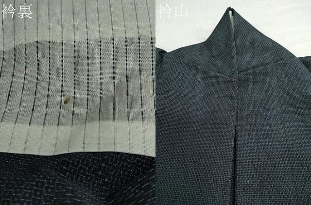 平和屋着物▽本塩沢　やまだ織　単衣　110亀甲　吉祥柄　証紙付き　正絹　逸品　DABG2693ud