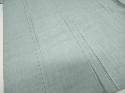 平和屋着物▽本場結城紬　重要無形文化財　単衣　湊鼠色　正絹　逸品　未使用　DABG2698ud
