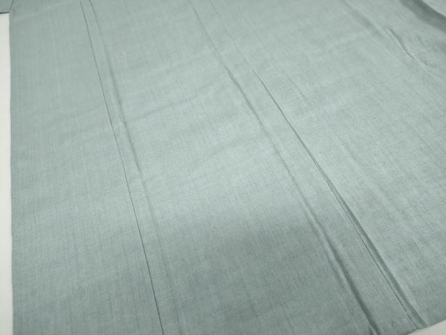 平和屋着物▽本場結城紬　重要無形文化財　単衣　湊鼠色　正絹　逸品　未使用　DABG2698ud
