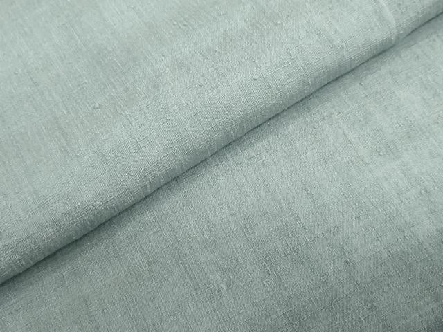 平和屋着物▽本場結城紬　重要無形文化財　単衣　湊鼠色　正絹　逸品　未使用　DABG2698ud