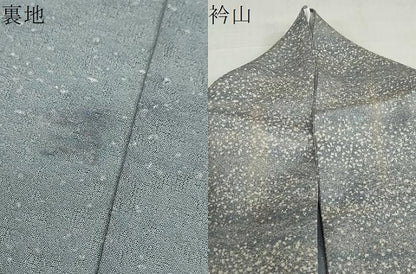 平和屋着物▽上質な小紋　単衣　作家物　霞文　正絹　逸品　DABG2712ud