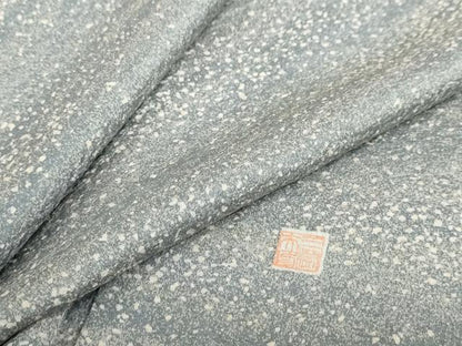 平和屋着物▽上質な小紋　単衣　作家物　霞文　正絹　逸品　DABG2712ud