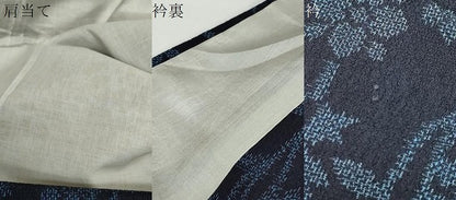 平和屋着物▽本塩沢　単衣　草花文　正絹　逸品　DABG2715ud