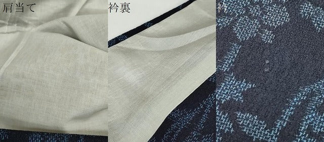 平和屋着物▽本塩沢　単衣　草花文　正絹　逸品　DABG2715ud