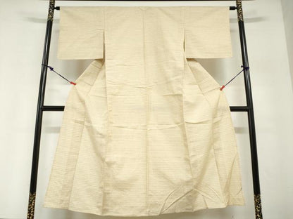 平和屋着物▽上質な紬　単衣　亀甲文　正絹　逸品　DABG2717ud
