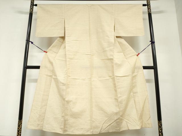 平和屋着物▽上質な紬　単衣　亀甲文　正絹　逸品　DABG2717ud