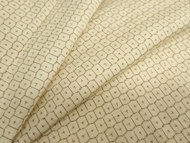 平和屋着物▽上質な紬　単衣　亀甲文　正絹　逸品　DABG2717ud