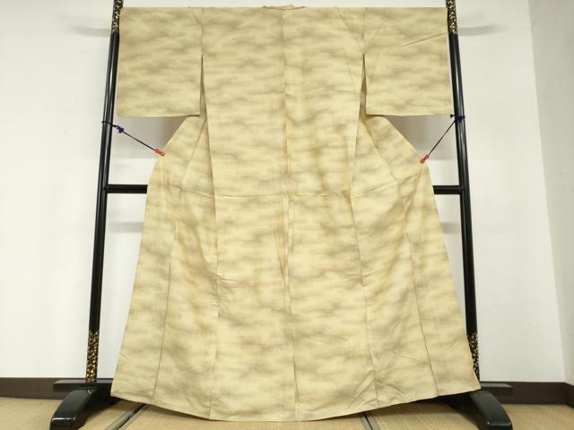 平和屋着物▽上質な紬 　単衣　 霞文　正絹　逸品　未使用　DABG2719ud