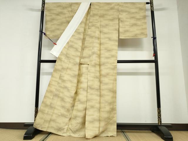 平和屋着物▽上質な紬 　単衣　 霞文　正絹　逸品　未使用　DABG2719ud
