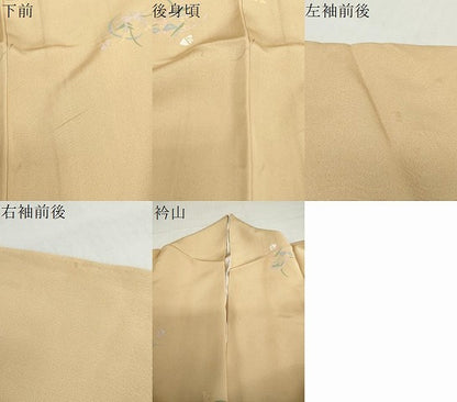 平和屋着物▽上質な小紋　単衣　草花丸文　正絹　逸品　DABG2726ud