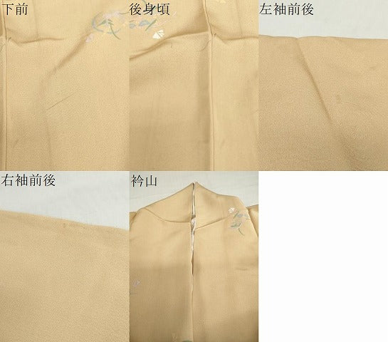 平和屋着物▽上質な小紋　単衣　草花丸文　正絹　逸品　DABG2726ud