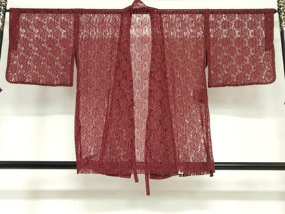平和屋着物▽道中着　スリーシーズン　春夏秋　塵除け　総レース　草花文　洗える着物　DABG2731ud