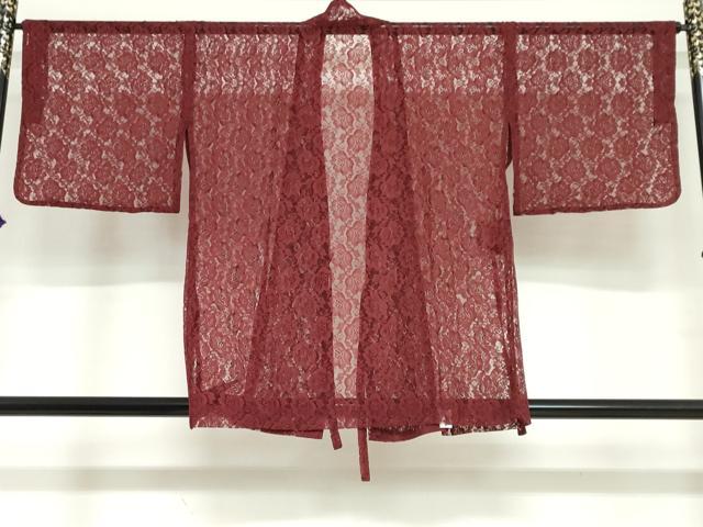 平和屋着物▽道中着　スリーシーズン　春夏秋　塵除け　総レース　草花文　洗える着物　DABG2731ud