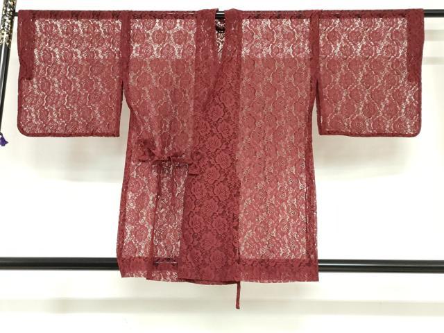 平和屋着物▽道中着　スリーシーズン　春夏秋　塵除け　総レース　草花文　洗える着物　DABG2731ud