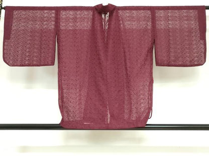 平和屋着物▽道中着　スリーシーズン　春夏秋　塵除け　総レース　枝葉文　洗える着物　DABG2733ud