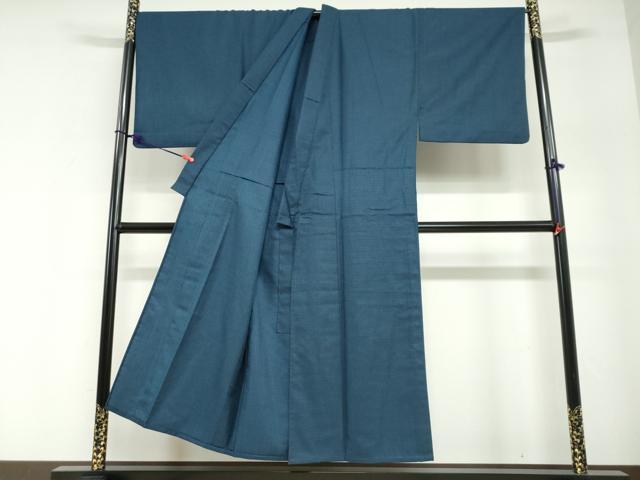 平和屋着物▽男性　単衣　紬　アンサンブル　長羽織　100亀甲　総詰め　キングサイズ　正絹　逸品　DABG2736ud