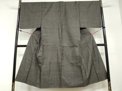平和屋着物●男性　本場大島紬　アンサンブル　長羽織　格子　証紙付き　川畑郁雄作　正絹　逸品　未使用　DABG2738ud
