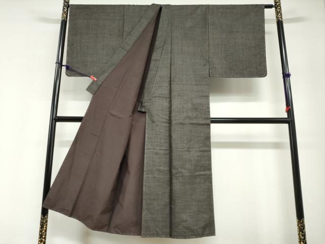 平和屋着物●男性　本場大島紬　アンサンブル　長羽織　格子　証紙付き　川畑郁雄作　正絹　逸品　未使用　DABG2738ud