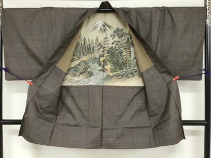 平和屋着物●男性　本場大島紬　アンサンブル　長羽織　100亀甲　総詰め　正絹　逸品　DABG2739ud