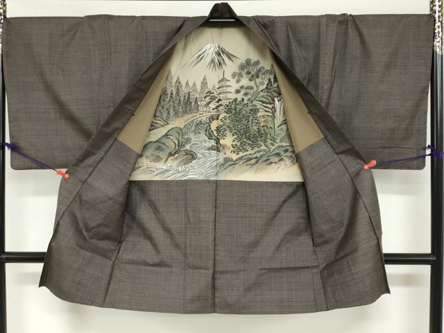平和屋着物●男性　本場大島紬　アンサンブル　長羽織　100亀甲　総詰め　正絹　逸品　DABG2739ud