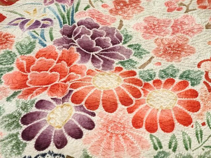 平和屋着物●豪華振袖・長襦袢（袷）セット　総絞り　花車文　金彩　半衿刺繍　正絹　逸品　未使用　DABG2741ud
