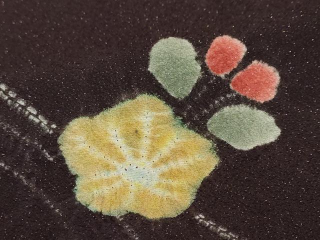 平和屋着物●豪華振袖・長襦袢（袷）セット　絞り　舞花文　金彩　金通し地　正絹　逸品　DABG2742ud