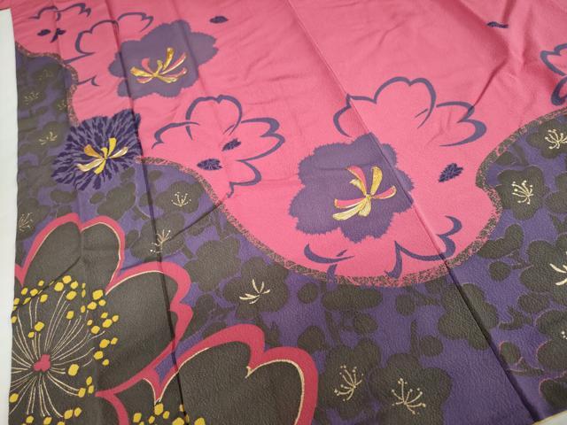 平和屋着物●豪華振袖・長襦袢（無双仕立て）セット　駒刺繍　舞花文　金彩　正絹　逸品　DABG2743ud