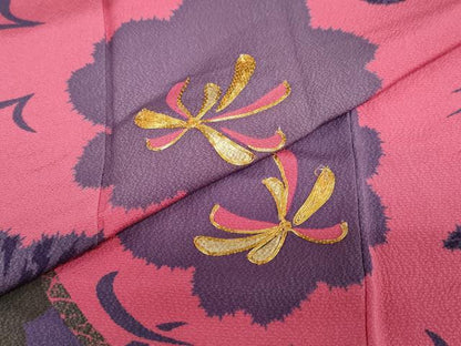 平和屋着物●豪華振袖・長襦袢（無双仕立て）セット　駒刺繍　舞花文　金彩　正絹　逸品　DABG2743ud