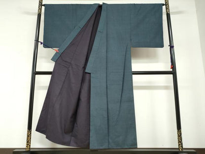 平和屋着物●男性　本場大島紬　アンサンブル　長羽織　100亀甲　総詰め　正絹　逸品　DABG2744ud