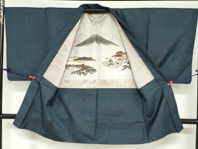 平和屋着物●男性　本場大島紬　アンサンブル　長羽織　100亀甲　総詰め　正絹　逸品　DABG2744ud