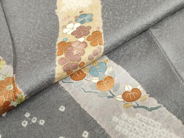 平和屋着物●訪問着　絞り　熨斗草花文　金彩　高島屋扱い　正絹　逸品　未使用　DABG2748ud